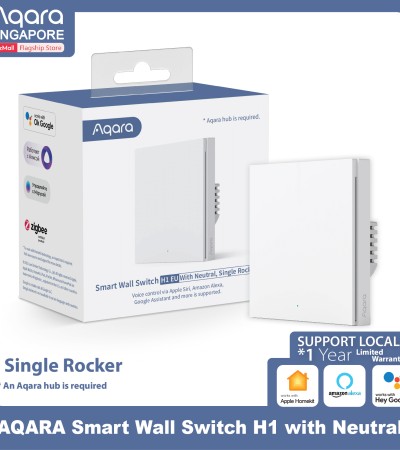 AQARA智能墙壁开关H1 EU(单帮/摇杆),支持苹果HomeKit、Alexa、谷歌(智能电灯开关) AQARA智能墙壁开关H1 EU(单帮/摇杆),支持苹果HomeKit、Alexa、谷歌(智能电灯开关)